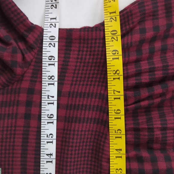 NWT Wild Fable Jumper Plaid Long Sleeve Dress MEDIUM Red Black Pockets - Picture 15 of 16